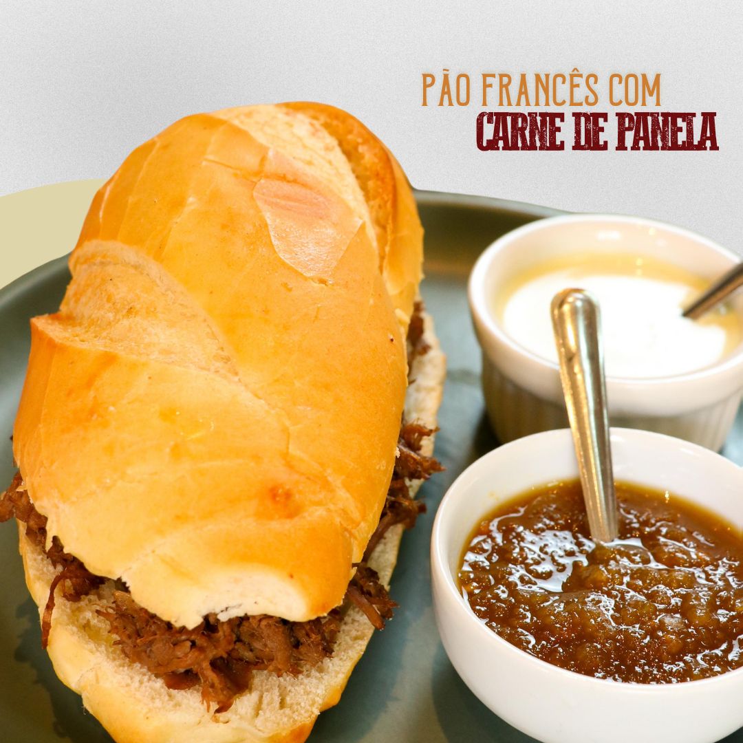 Pao Frances com carne de panela